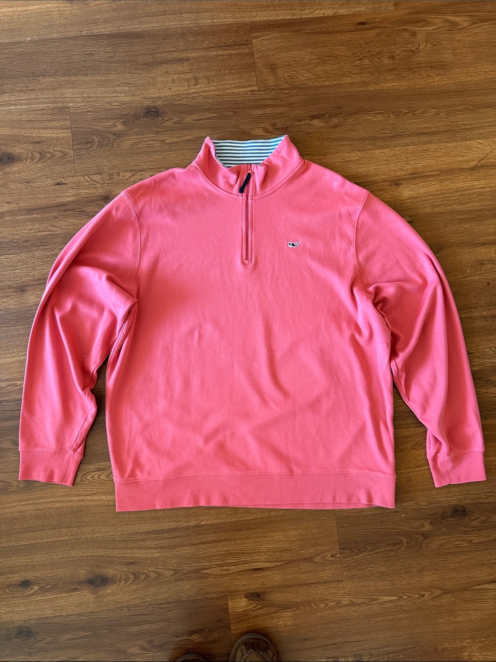 Vineyard Vines Men's Coral Pink Quarter-Zip Pullover - XL
